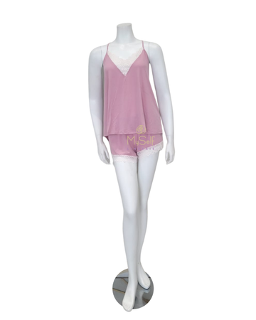 Flora Nikrooz Q81070 Floretta II Dusty Rose Knit Lace PJ's Cami Set MYSELFLINGERIE.COM